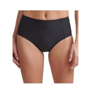 DKNY Seamed High-waist Swim Bikini Bottoms Solid Black XL NWT
